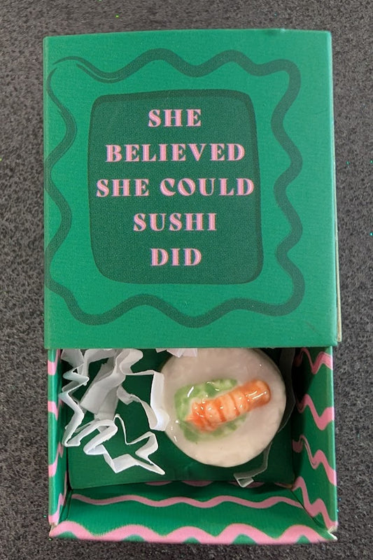 Mini trinket box-she believed she could sushi did