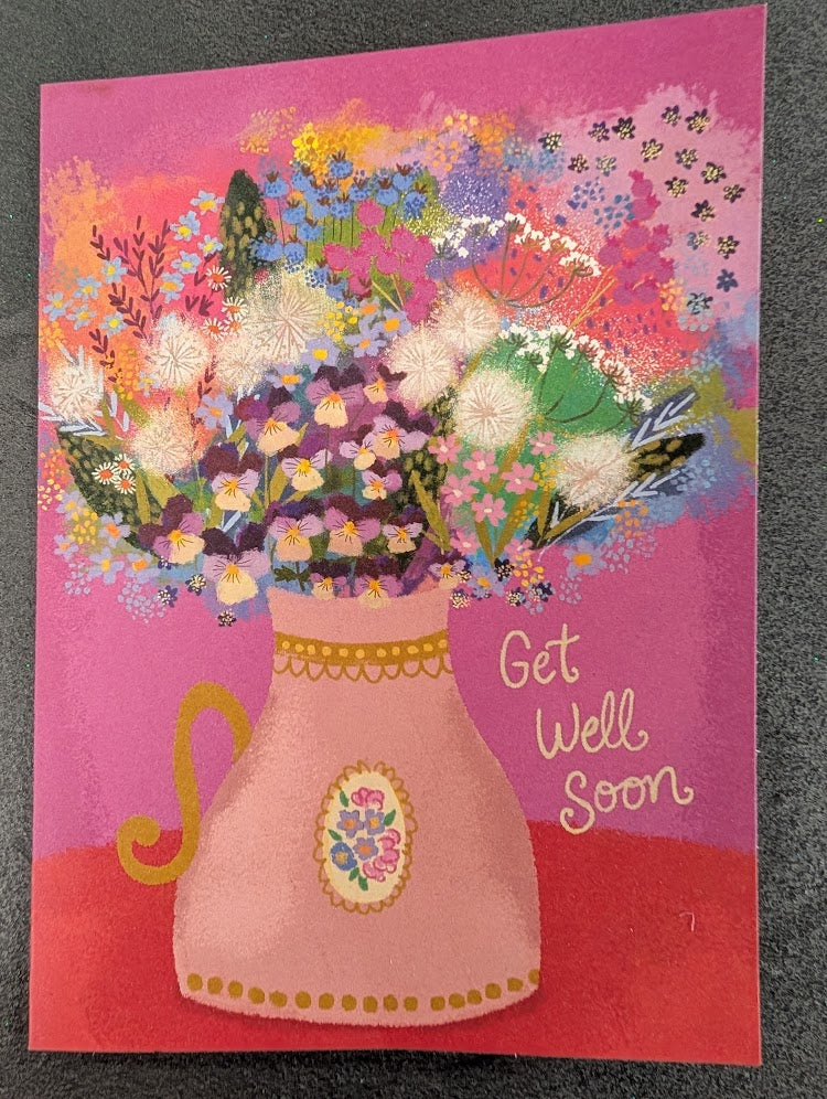 Get well bouquet greeting soon card