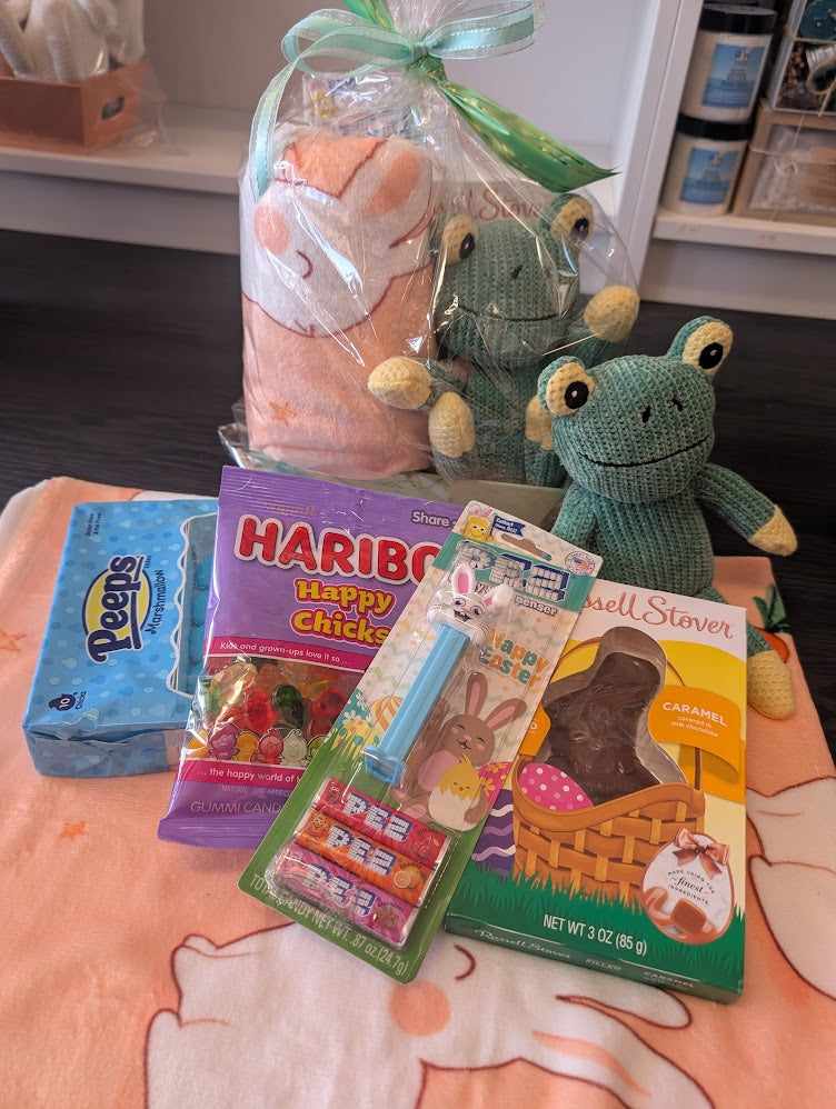 Kids Easter basket with frog