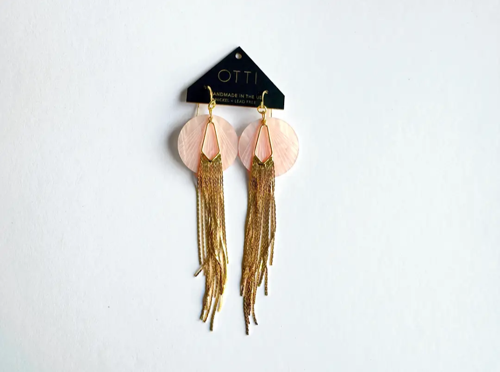 Otti gold glamour fringe earrings