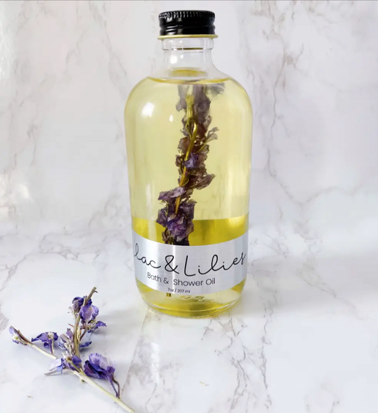 Lilac and lilies bath and shower oil