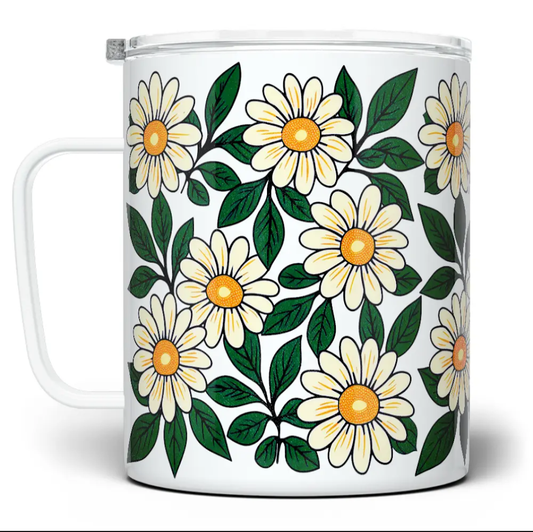 Insulated daisy travel mug