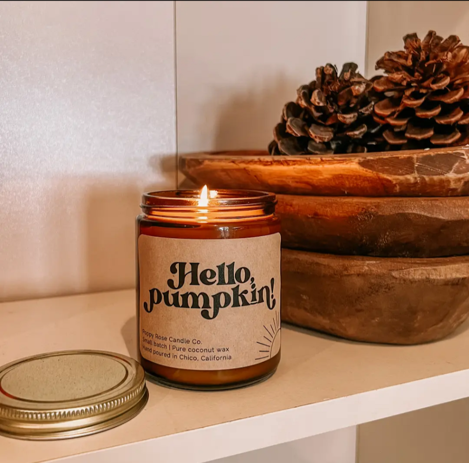Poppy Rose Candle Co. Hello pumpkin candle