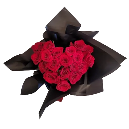 I heart you! Heart shaped wrapped bouquet