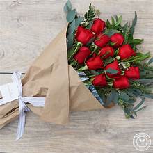 Dozen roses wrapped