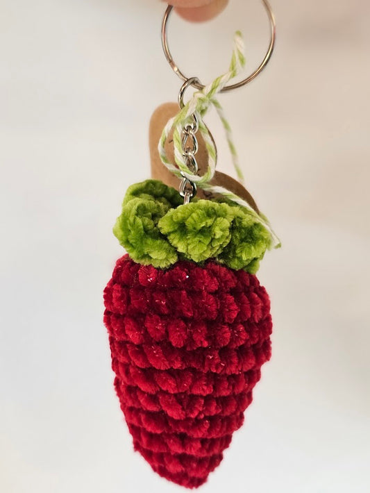 Keyring Crocheted Strawberry