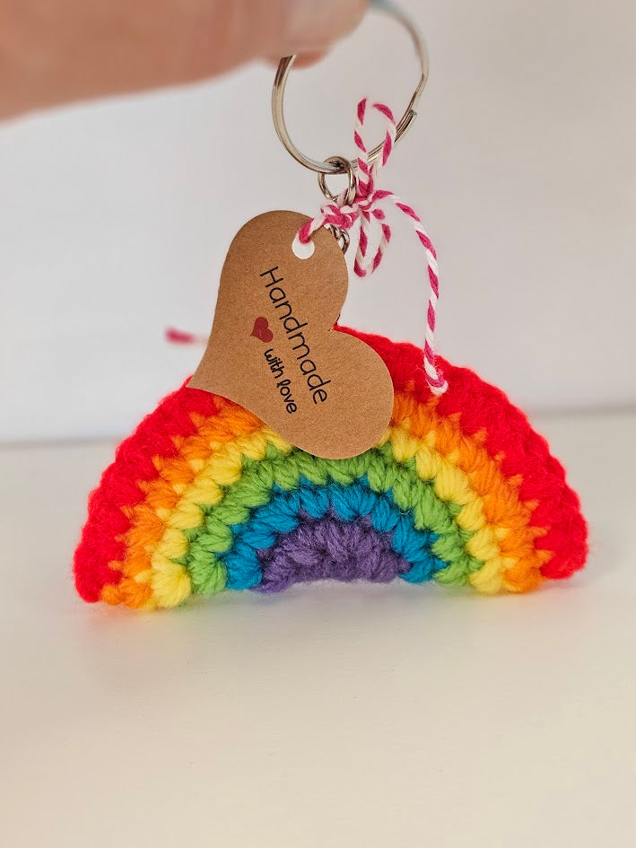 Keyring Crocheted Rainbow