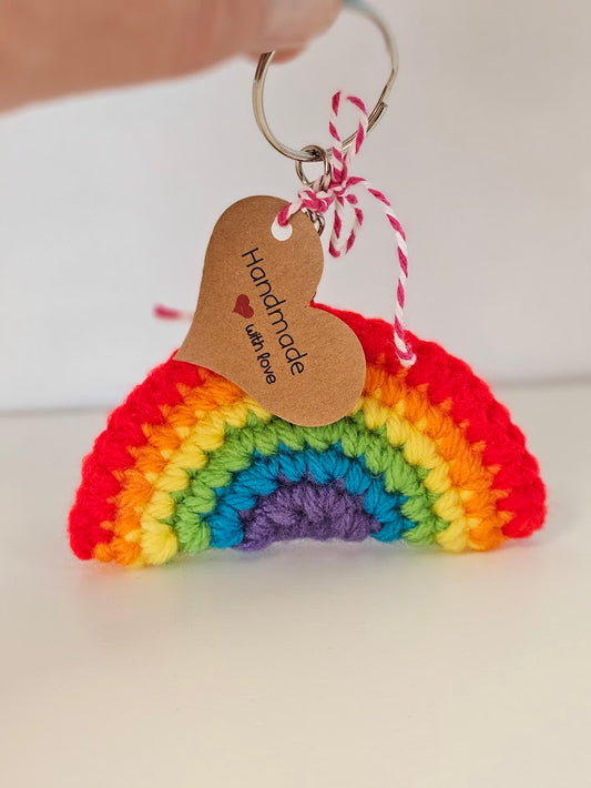 Keyring Crocheted Rainbow