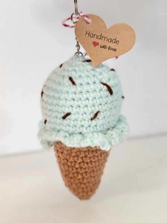 Keyring Crocheted Ice Cream Cone