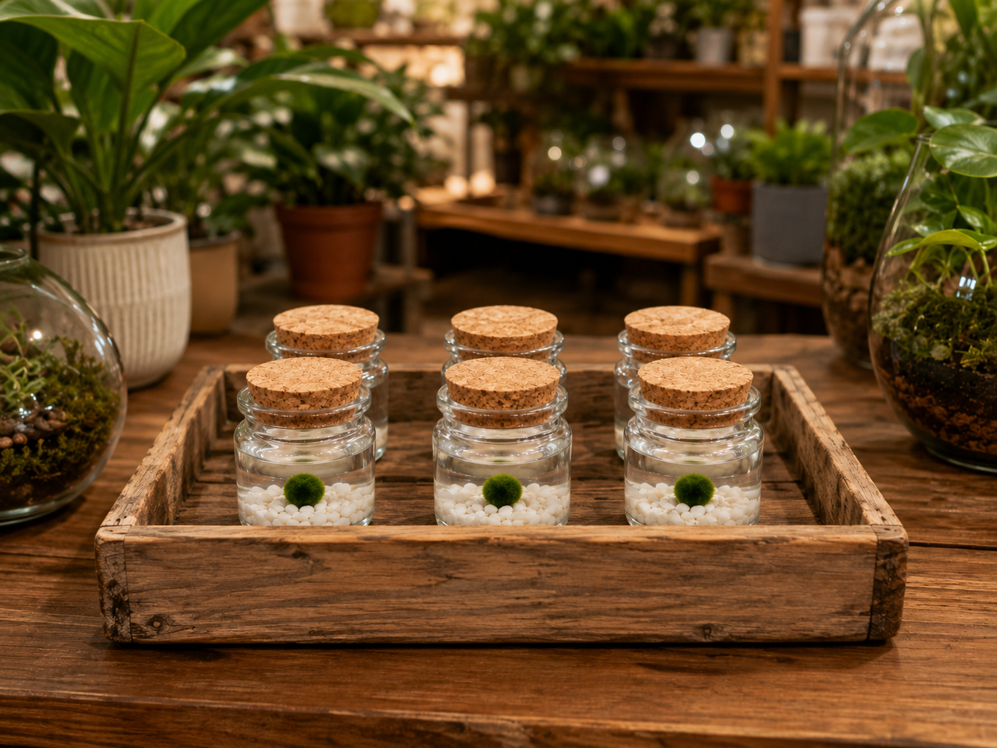 Classic Small Marimo Moss Ball Terrarium - 6-Pack