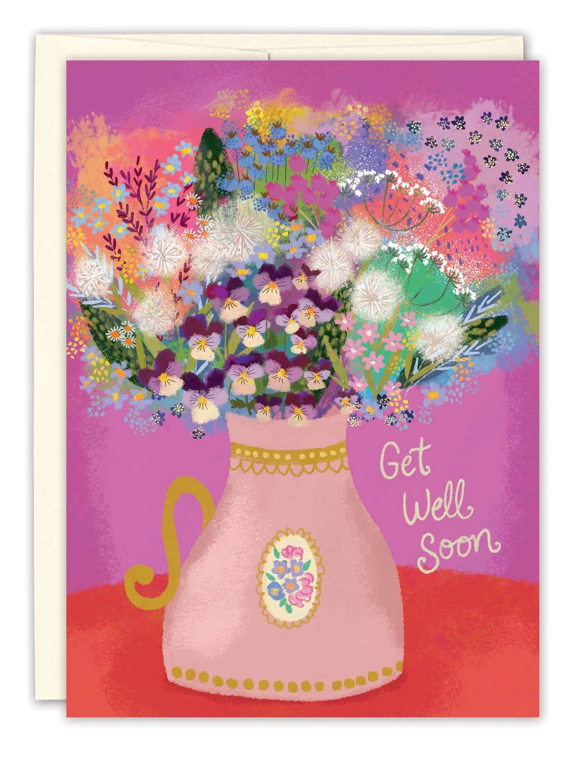 Pitcher Bouquet Get Well Card