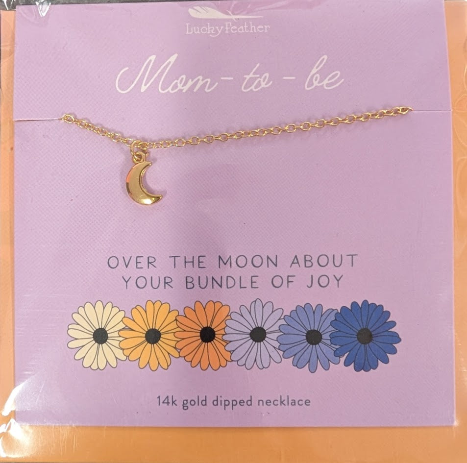 Lucky Feather-Card and bracelet: Mom to be