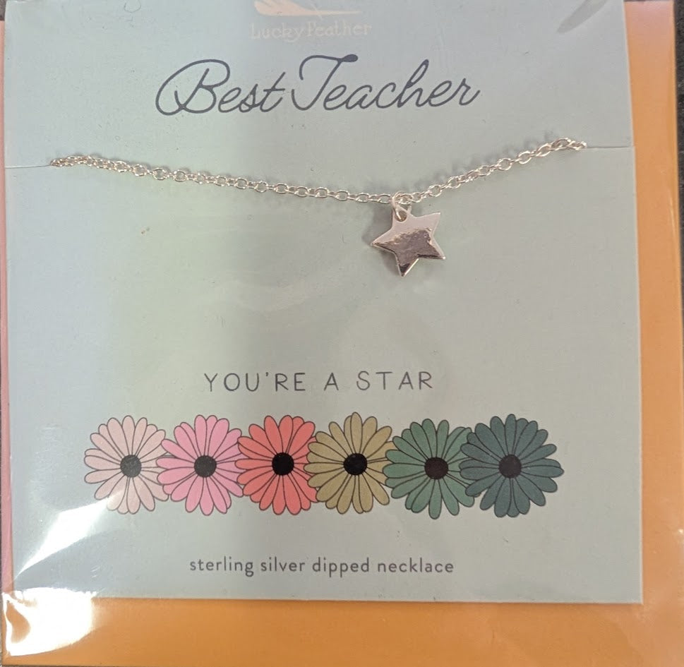 Lucky Feather-Card and bracelet: Best teacher
