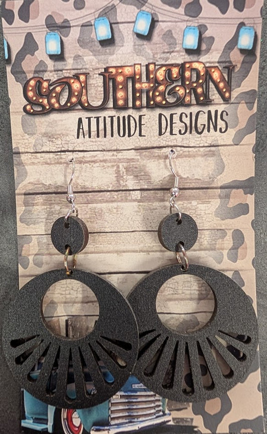 Southern Attitude Designs-Wooden black circle