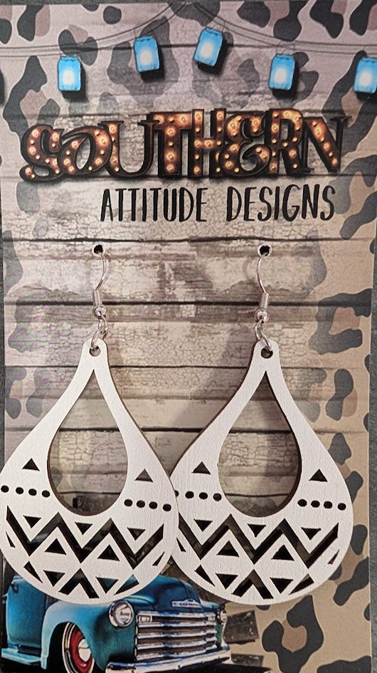 Southern Attitude Designs-Wooden white teardrop