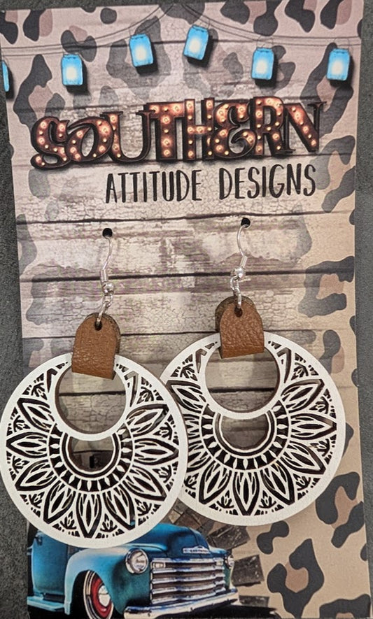 Southern Attitude Designs-Wooden white flower