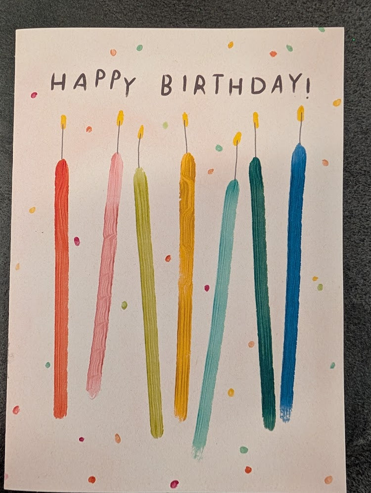 Happy Birthday candles greeting card