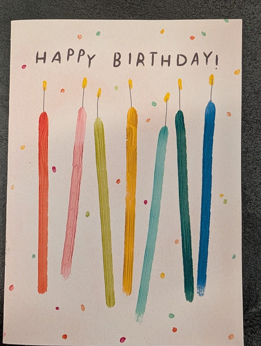 Happy Birthday candles greeting card