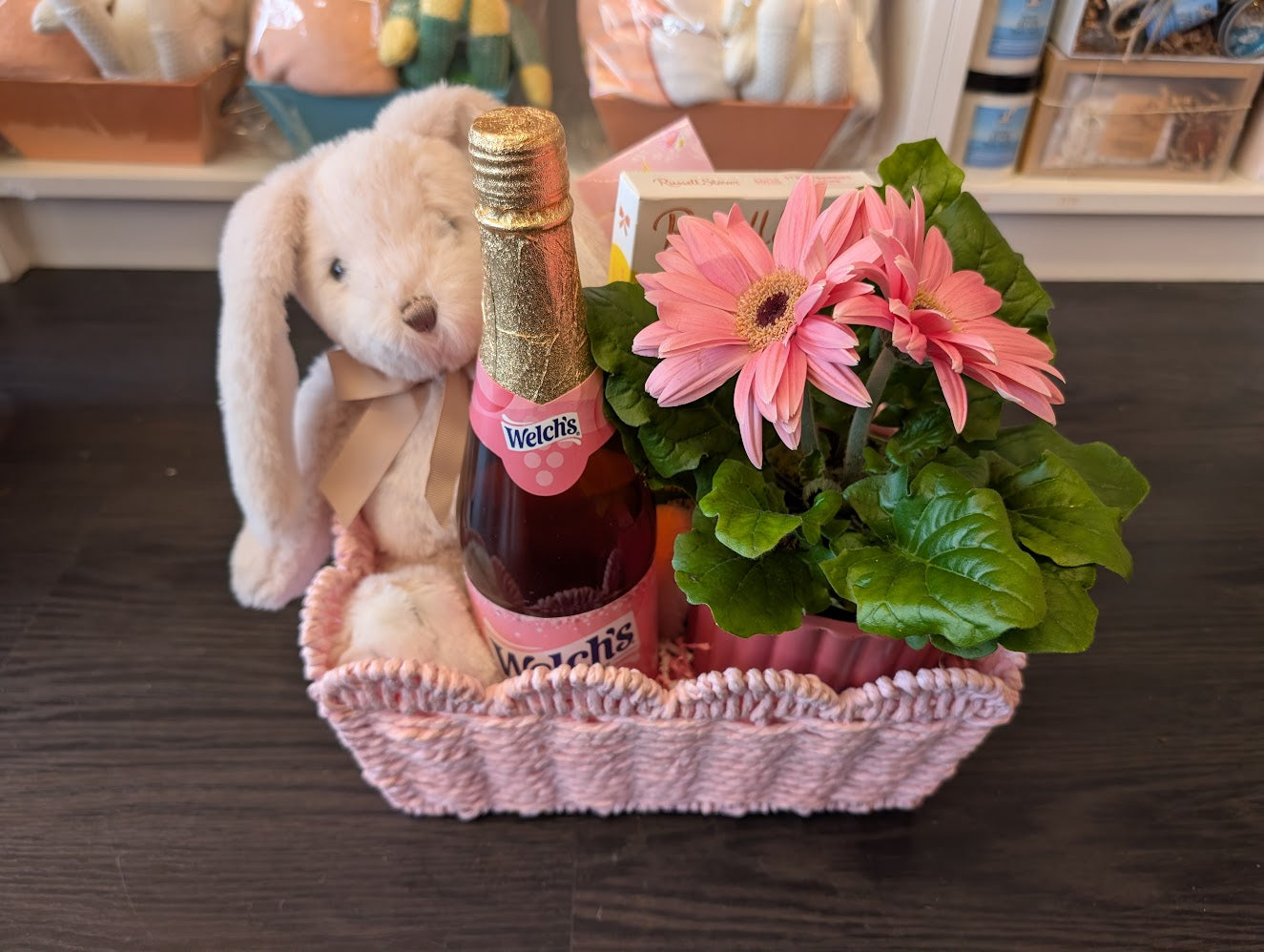 Easter basket with gerbera daisy