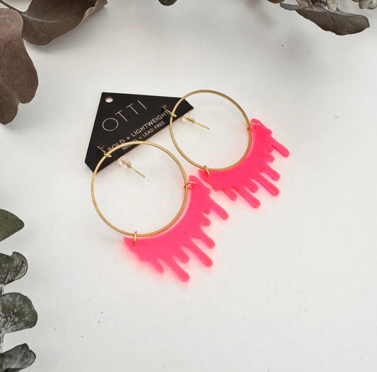 Otti Dripping slime acrylic hoop earrings