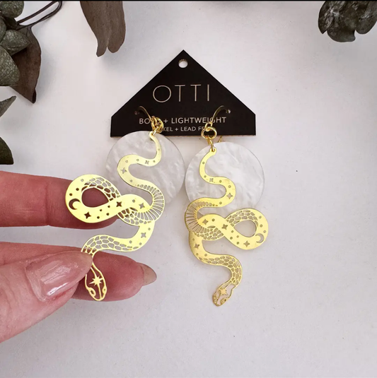 Otti Gold snake earrings