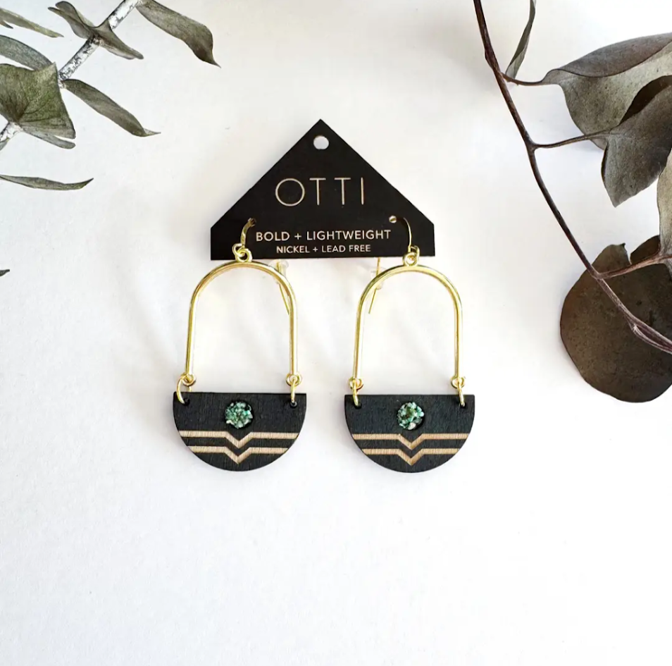 Otti Turquoise inlay drop earrings