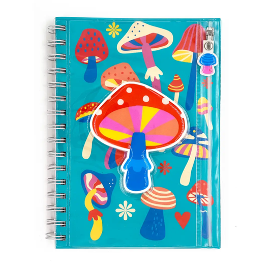 Snifty mushroom notebook with pencil pouch