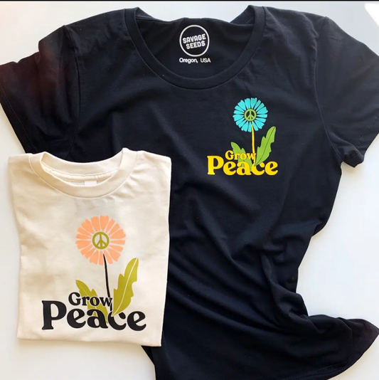 T-shirt savage seeds grow peace short sleeve t-shirt black