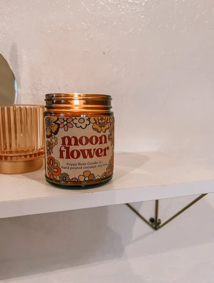 Poppy Rose Candle Co. Moon flower candle