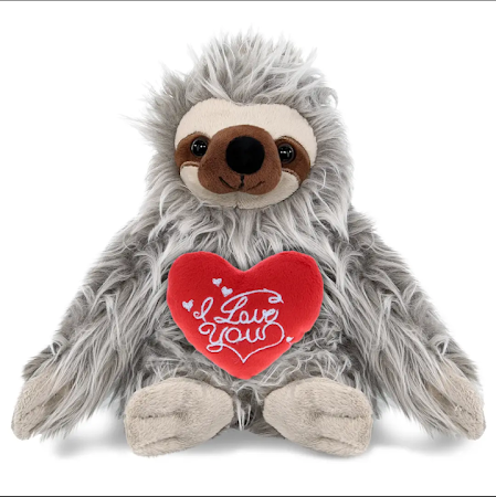 I love you heart with grey sloth