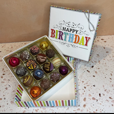 Happy Birthday 16 piece truffle gift box-Eastern Shore Chocolate company